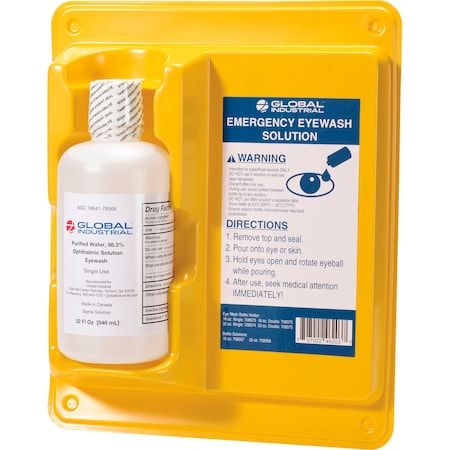 Global Industrial Single Bottle Eyewash Station, 32 Oz. 708570SS